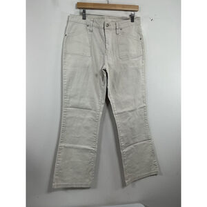 Womans Excellent Condition Fashion Bug Stretch Cream Jeans 12 Flared 0104/L-2